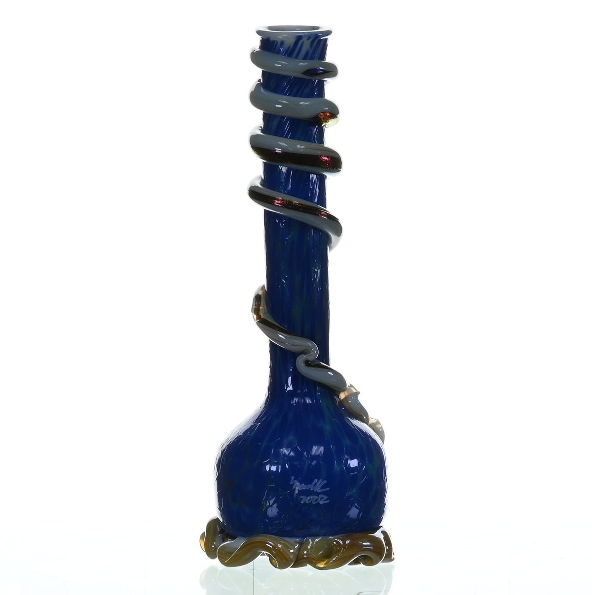 SPECIAL K GLASS Soft Glass Large Cookie Handle Waterpipe #193 full height view