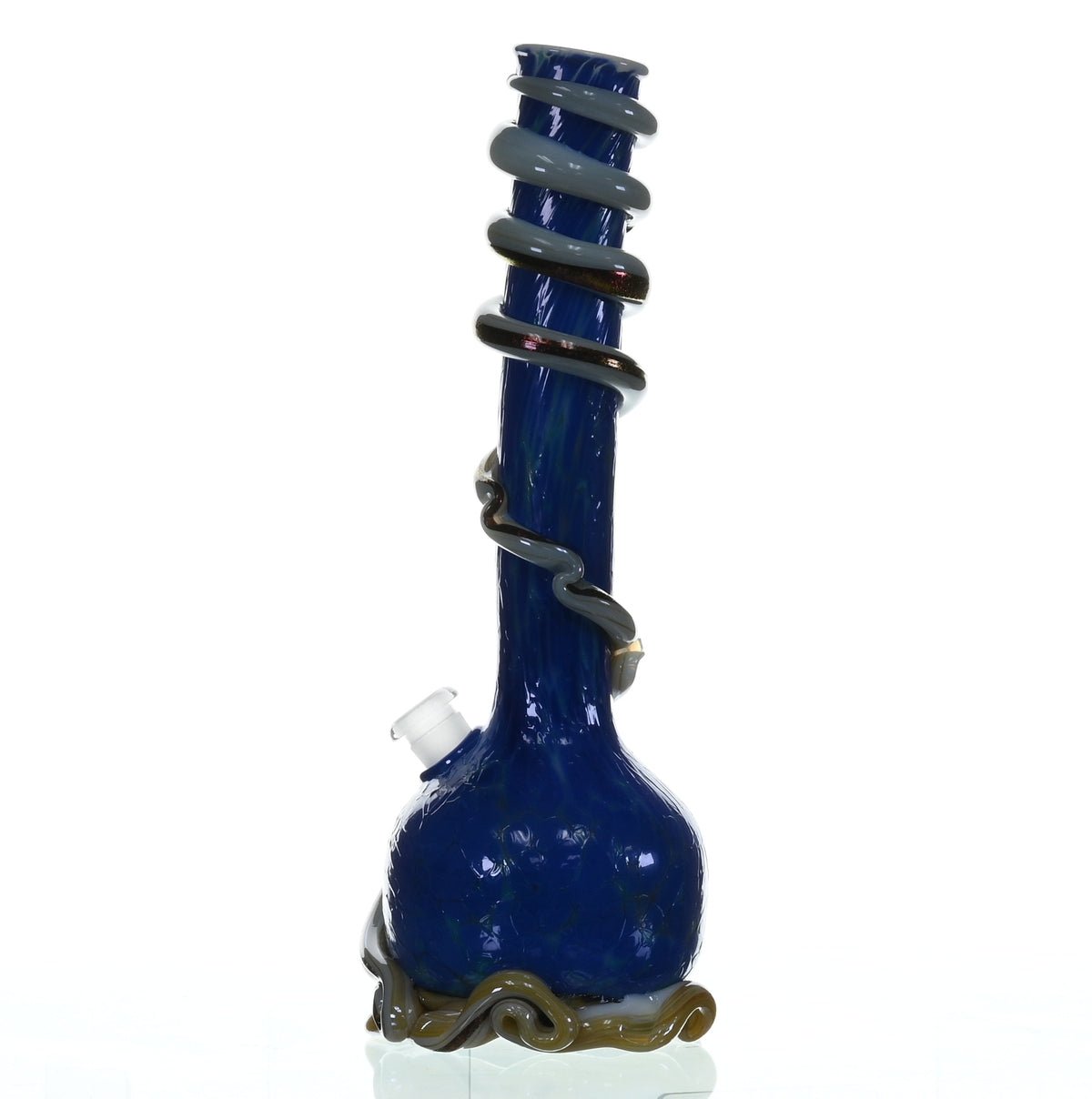 Close-up of SPECIAL K GLASS Soft Glass Large Cookie Handle Waterpipe #193 joint and downstem