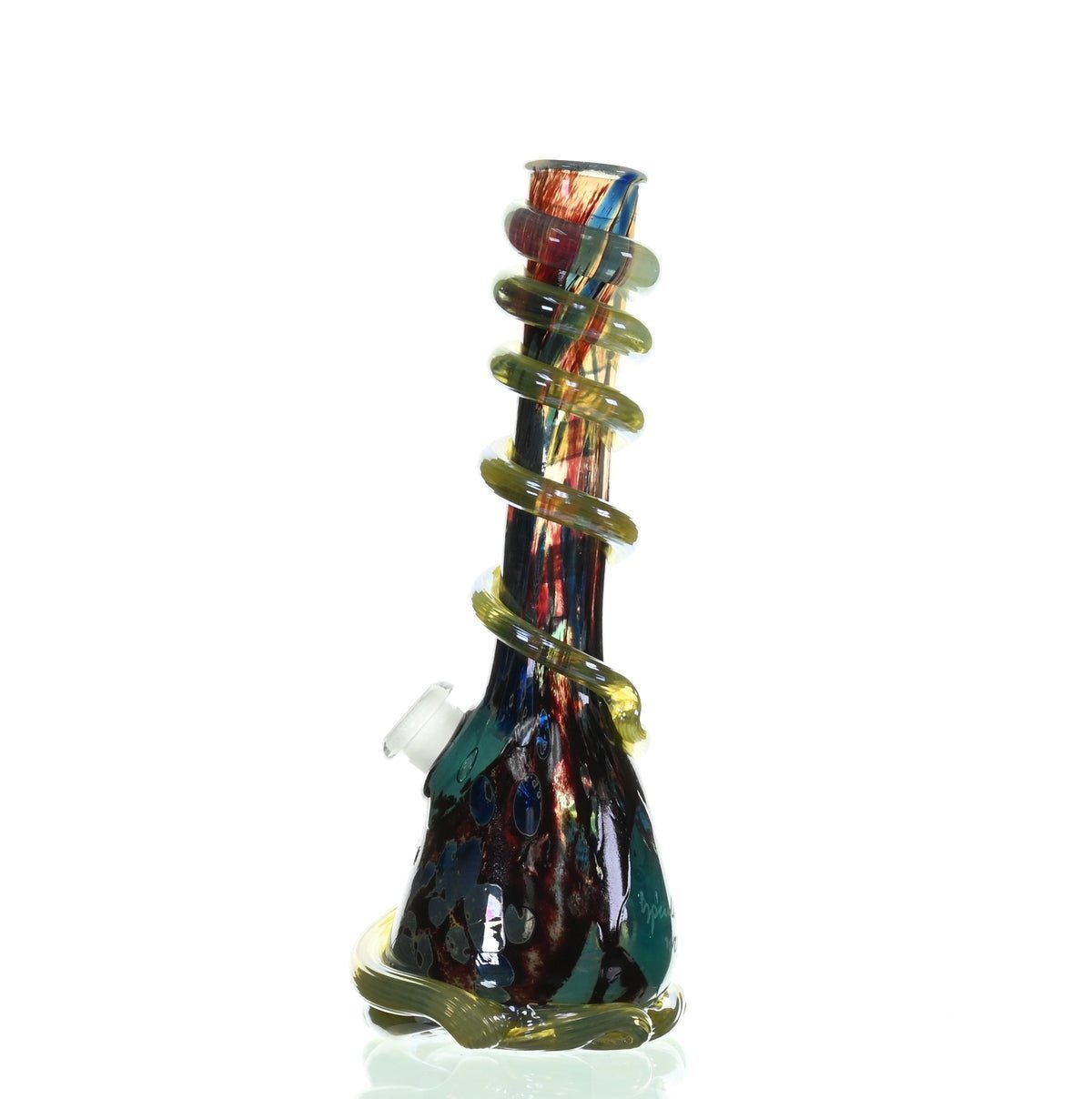 Side view of SPECIAL K GLASS Soft Glass Medium Cookie Handle Waterpipe - Glass Art Fusion