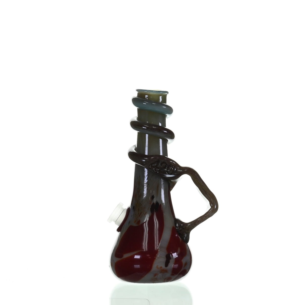 Close-up of SPECIAL K GLASS Soft Glass Small Cookie Handle #137 joint and downstem