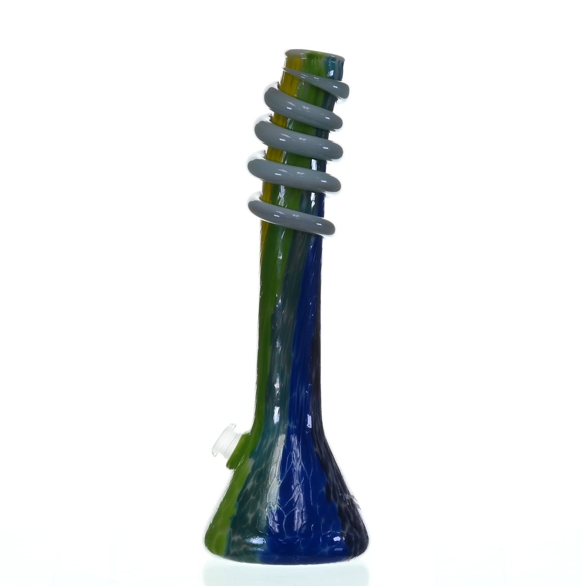 Close-up of SPECIAL K GLASS Soft Glass XL Cookie Handle #203 joint and downstem details