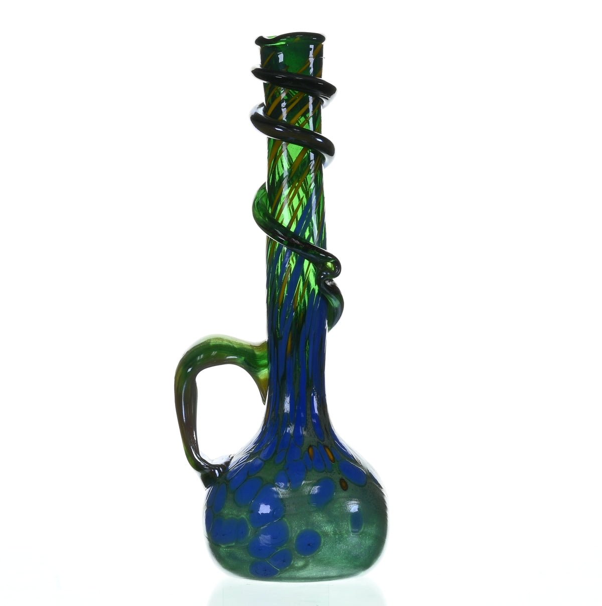 Artistic design details on SPECIAL K GLASS Soft Glass XL Cookie Handle #207 - Smoke Spot Glass