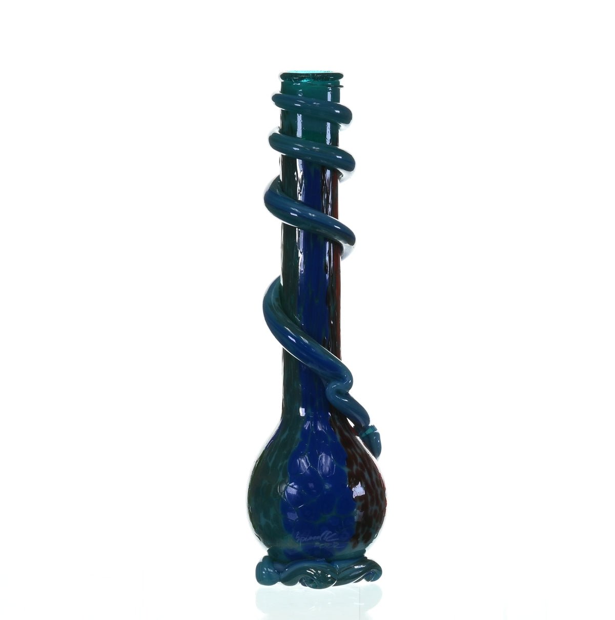 SPECIAL K GLASS Soft Glass XL Cookie Handle #211 Artistic Design - Smoke Spot Glass