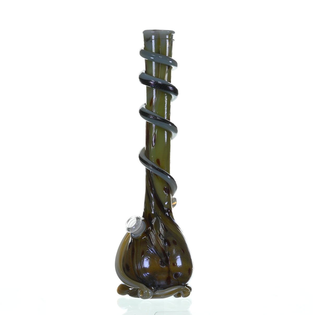 Side view of SPECIAL K GLASS Soft Glass XL Cookie Handle #212 waterpipe - Smoke Spot Glass