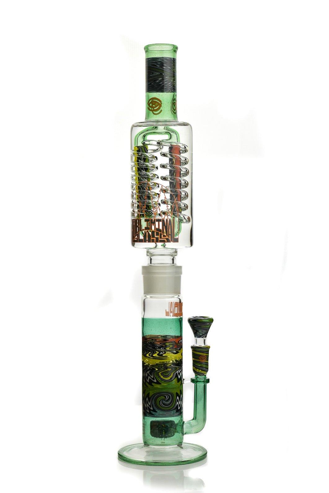 Artistic wig wag design detail on Subliminal Glass Gobs Waterpipe