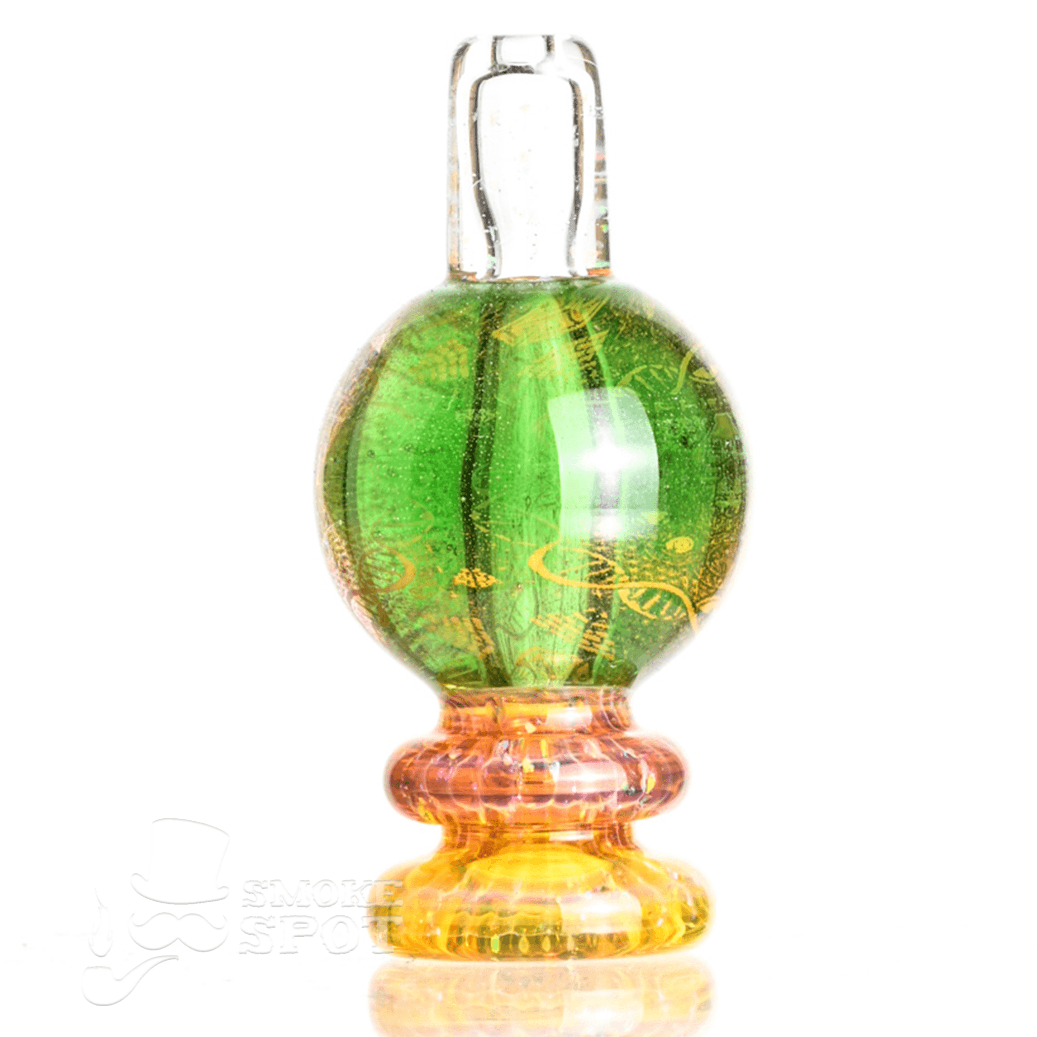 Taco Glass Bubble Cap #110 showing top view of hologram bubble design