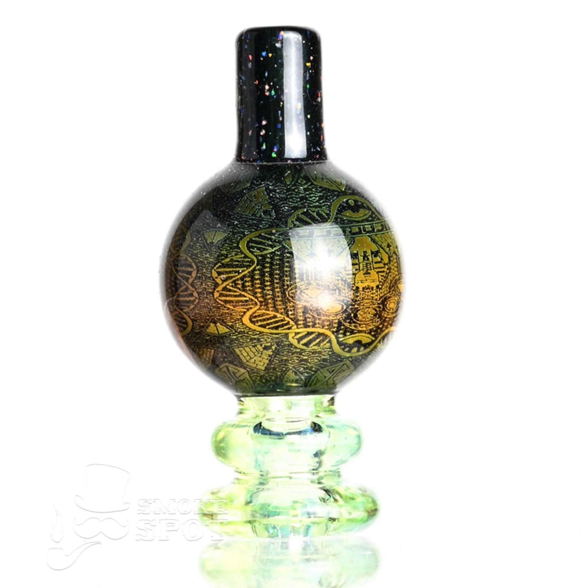 Close-up of hologram bubble design on Taco Glass Bubble Cap #118