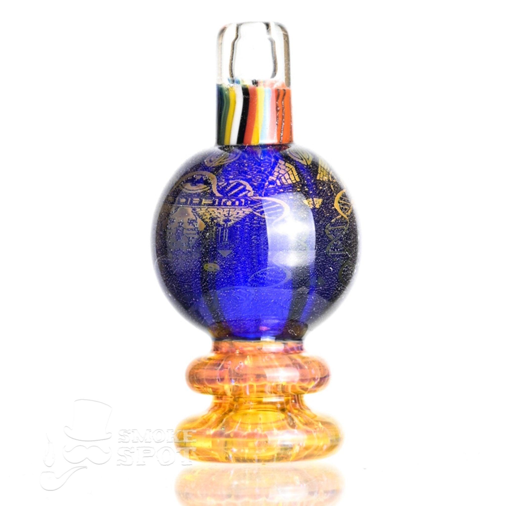 Taco Glass Bubble Cap #124 showing top view of hologram bubble design