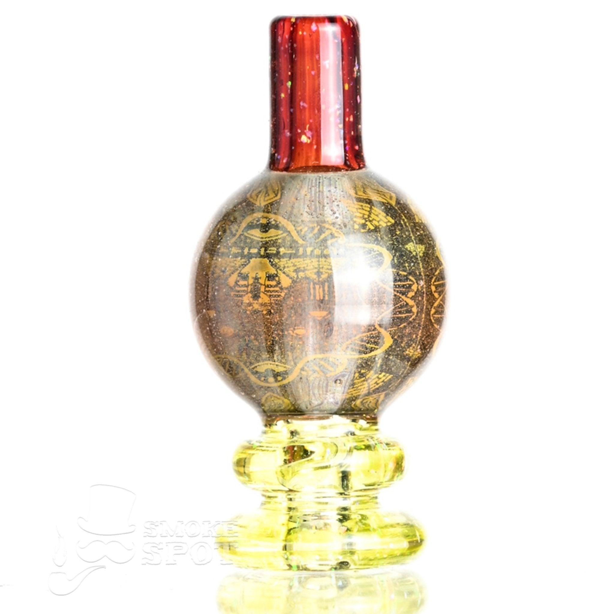 Taco Glass Bubble Cap #129 showing top view of hologram bubble cap