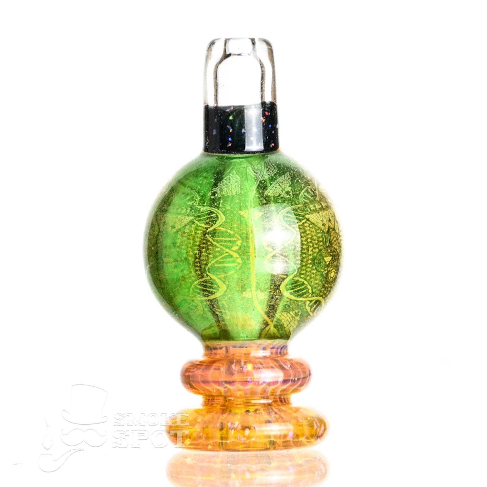 Taco Glass Bubble Cap #130 top view highlighting bubble cap design - Smoke Spot