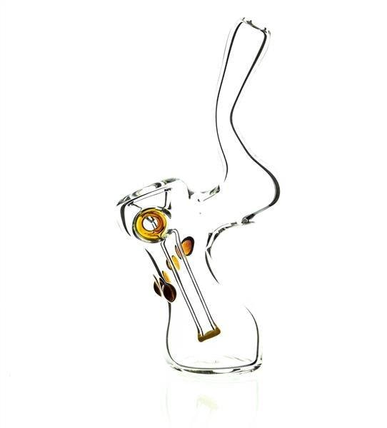 Taylor Twompsacks Amber Yellow Glass Bubbler - Smoke Spot Glass