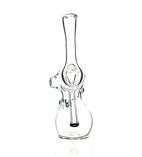 Side view of Taylor Twompsacks Bubbler Baby Blue glass bubbler - Smoke Spot Smoke Shop