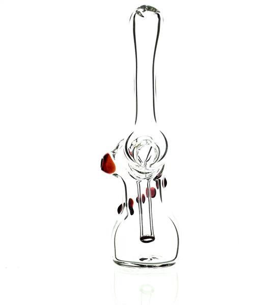 Side view of Taylor Twompsacks Red Glass Bubbler Waterpipe