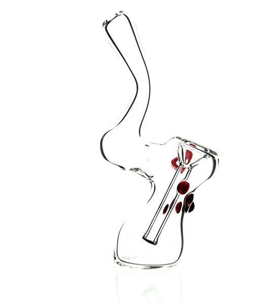 Close-up of Taylor Twompsacks Red Glass Bubbler Waterpipe mouthpiece