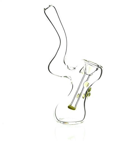 Close-up of Taylor Twompsacks yellow bubbler glass details - Smoke Spot Smoke Shop