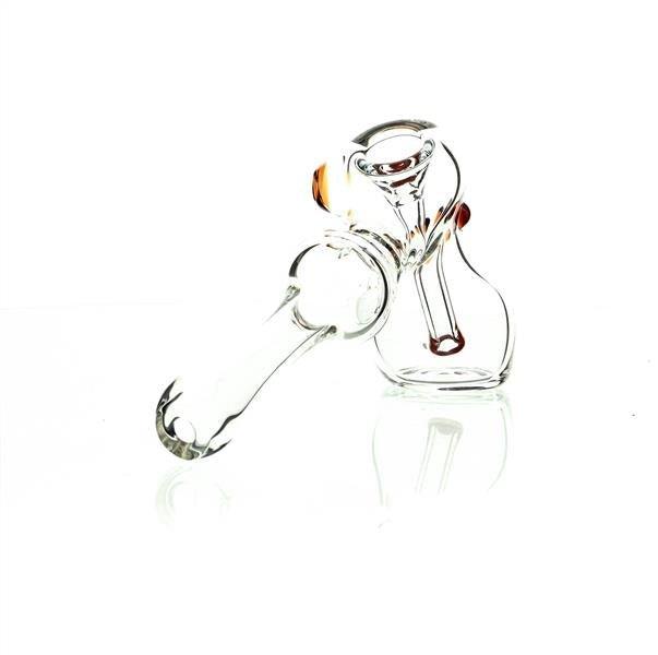 Close-up of Taylor Twompsacks Hammer Amber amber glass waterpipe - Smoke Spot