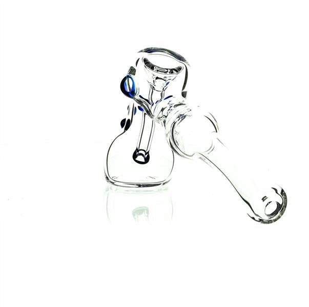 Close-up of Taylor Twompsacks Hammer Blue glass craftsmanship