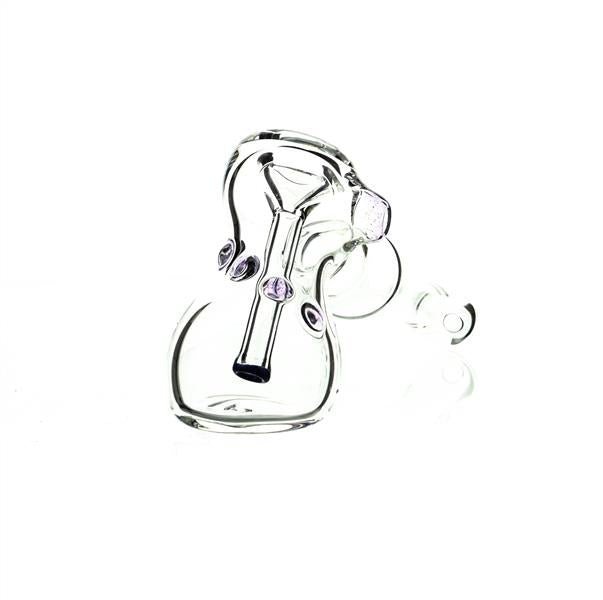 Close-up of Taylor Twompsacks Hammer Purple Blue glass waterpipe