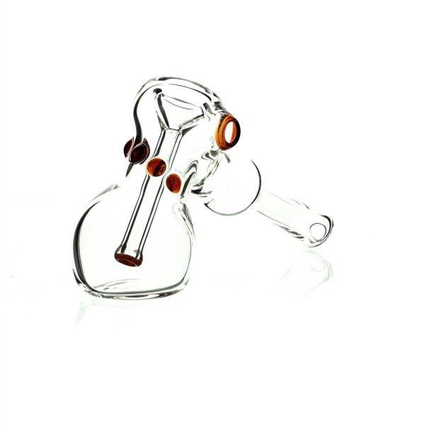 Side view of Taylor Twompsacks Hammer Red Orange waterpipe at Smoke Spot