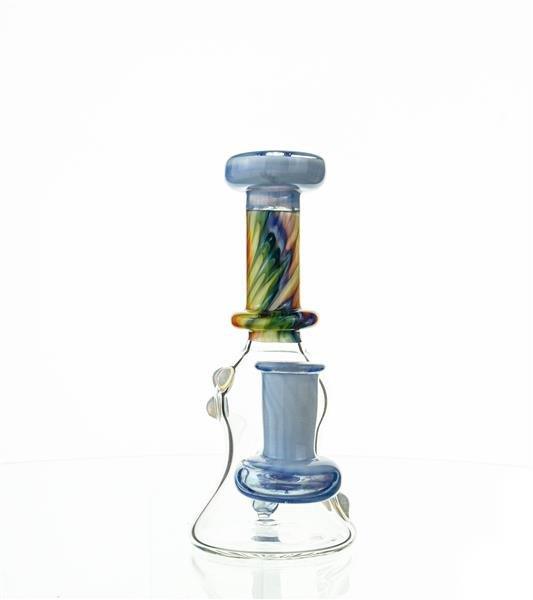 Side view of Taylor Twompsacks Rig #4 glass waterpipe showing 14mm joint