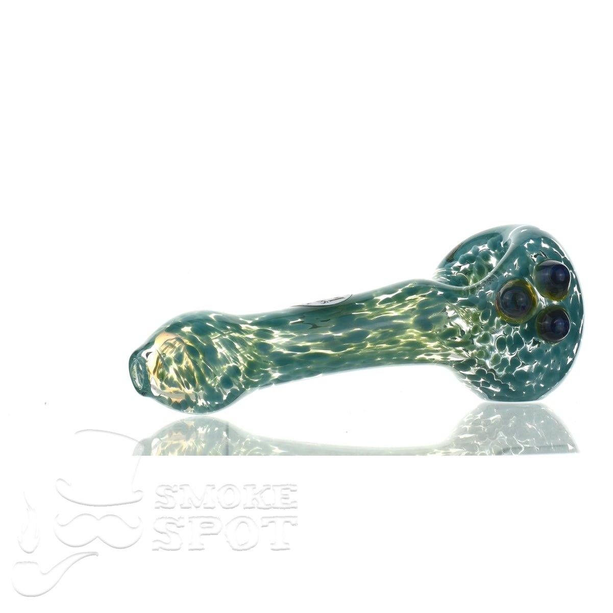 Close-up of The Glass Enthuastic HP134 handpipe design - Smoke Spot Glass