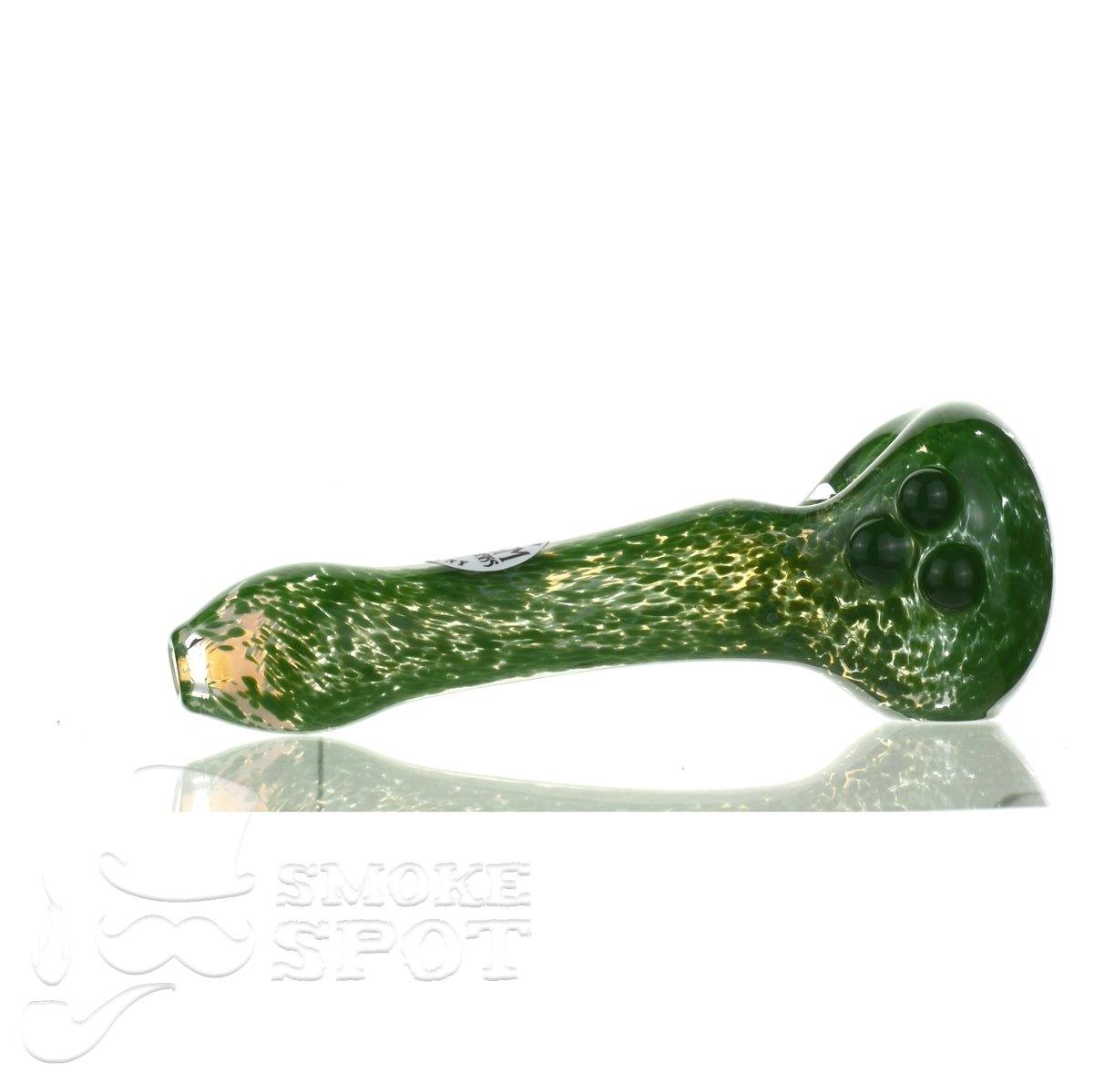 Close-up of The Glass Enthuastic HP137 glass handpipe - Smoke Spot Glass