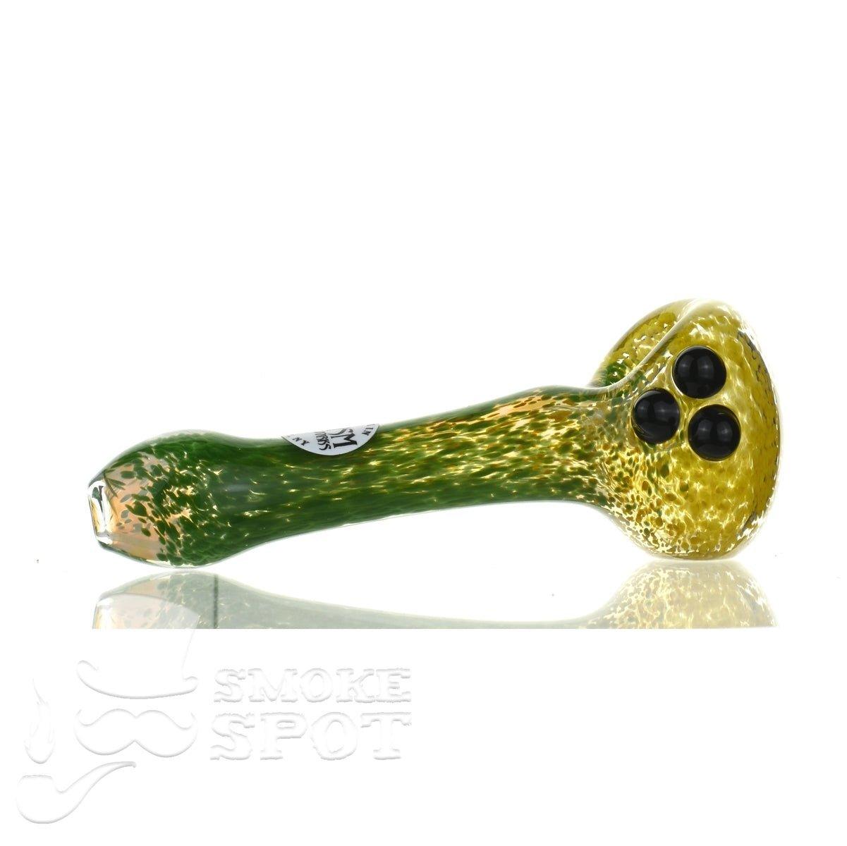 Close-up of The Glass Enthuastic HP139 handpipe craftsmanship - Smoke Spot Glass