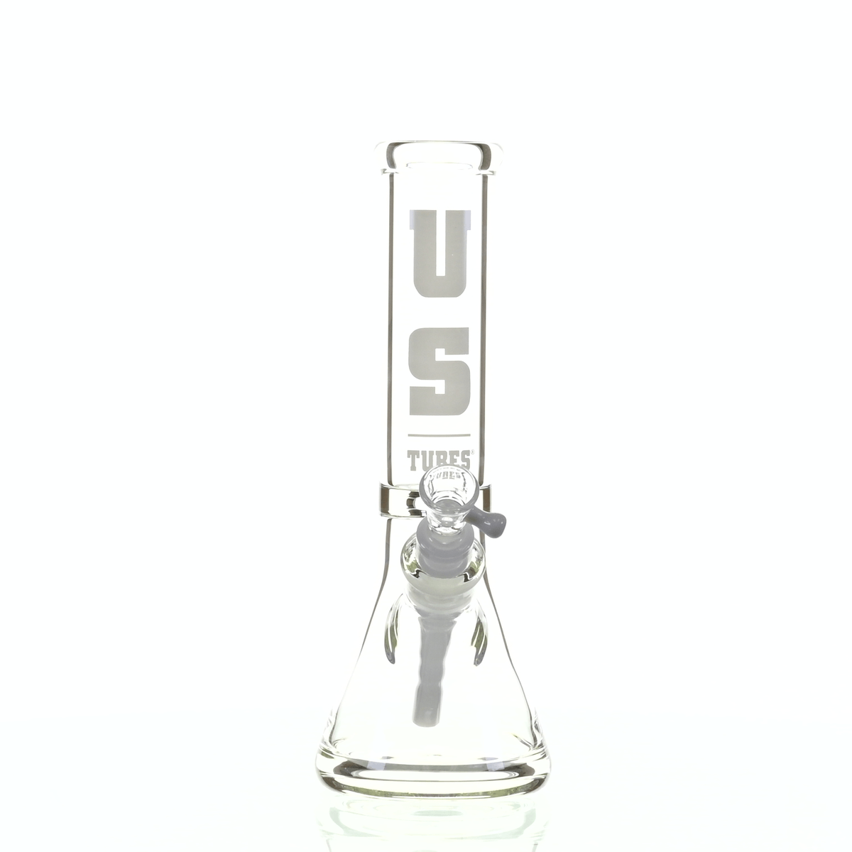 US TUBES 10 inch Beaker Waterpipe with White Logo - Premium Glass Rig