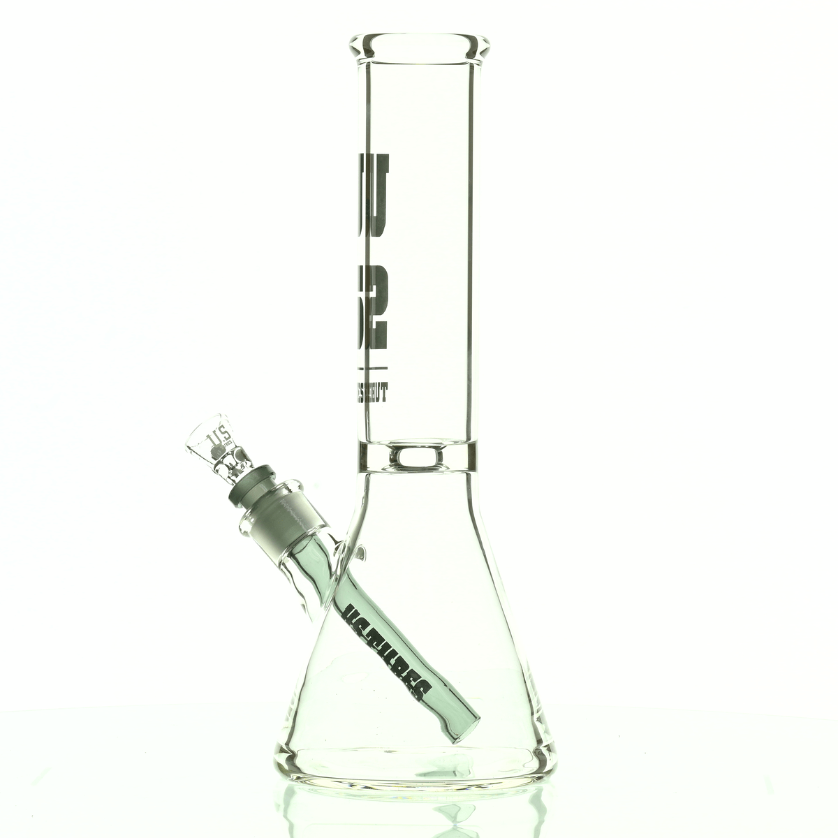 US TUBES 12" BEAKER 55 DARK GRAY LOGO - Smoke Spot Smoke Shop