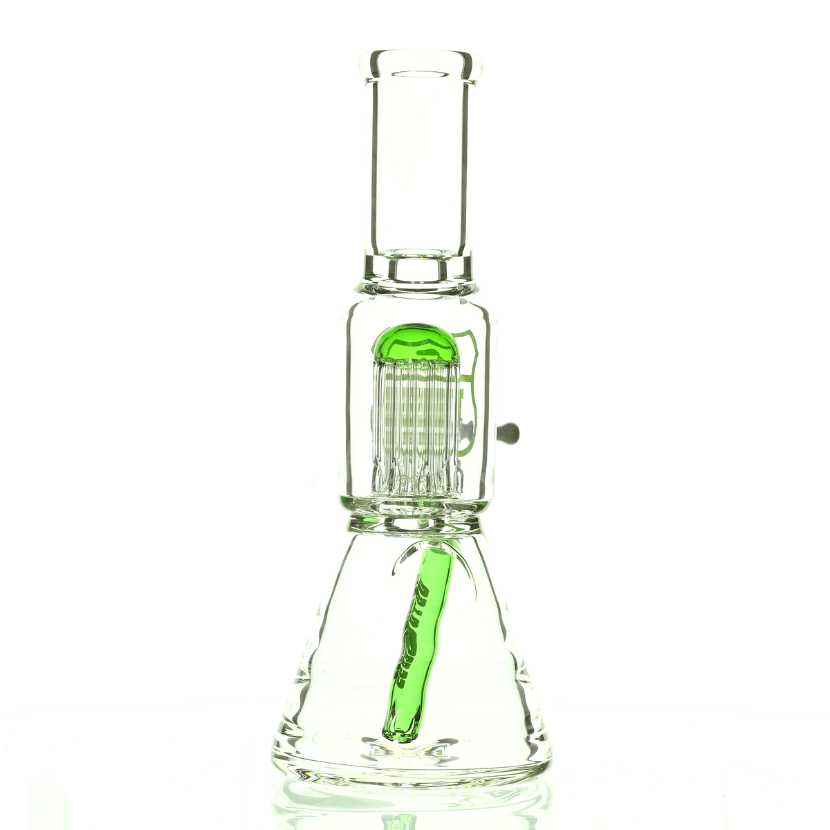 US TUBES 12" BEAKER W/10ARM TREE PERC GREEN - Smoke Spot Smoke Shop