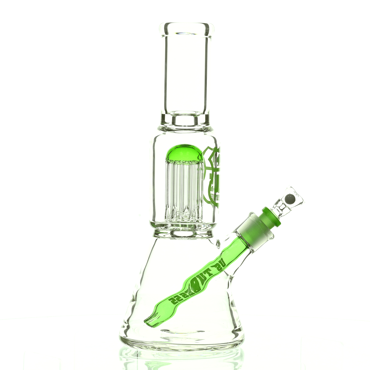 US TUBES 12" BEAKER W/10ARM TREE PERC GREEN - Smoke Spot Smoke Shop