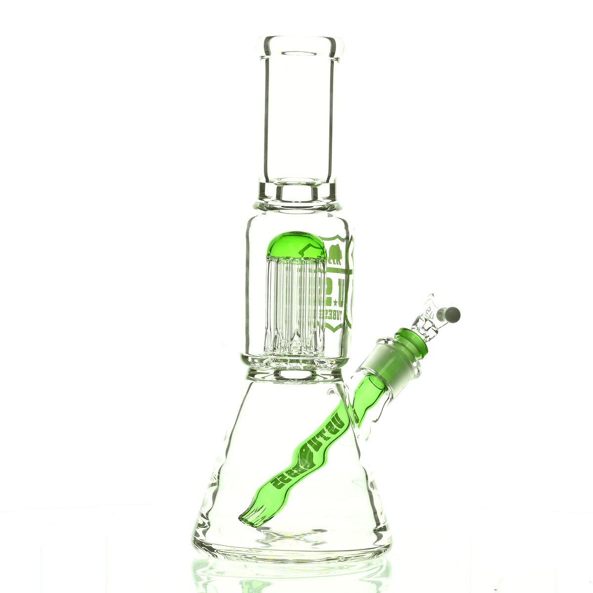 US TUBES 12" BEAKER W/10ARM TREE PERC GREEN - Smoke Spot Smoke Shop