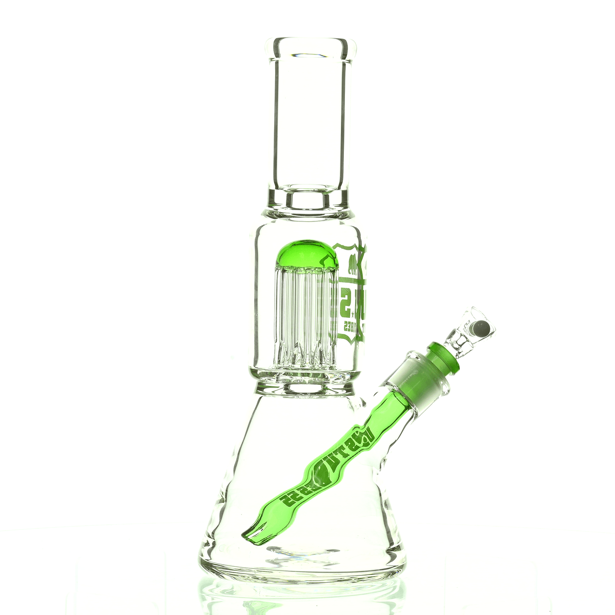 US TUBES 12" BEAKER W/10ARM TREE PERC GREEN - Smoke Spot Smoke Shop