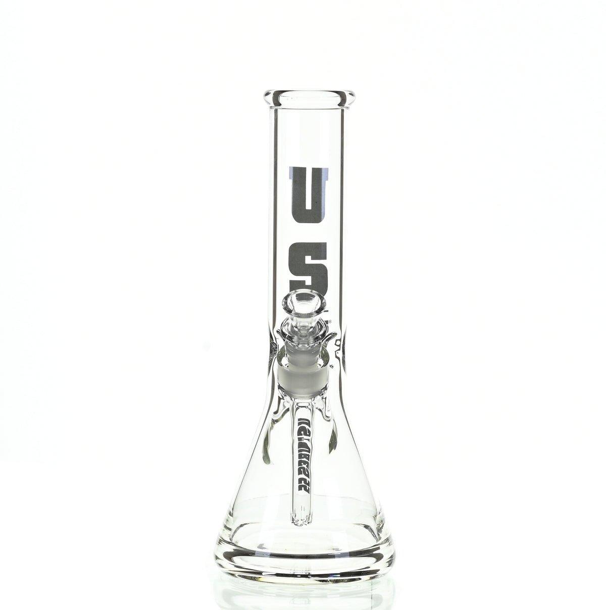 US TUBES 12 inch beaker waterpipe with black logo premium scientific glass