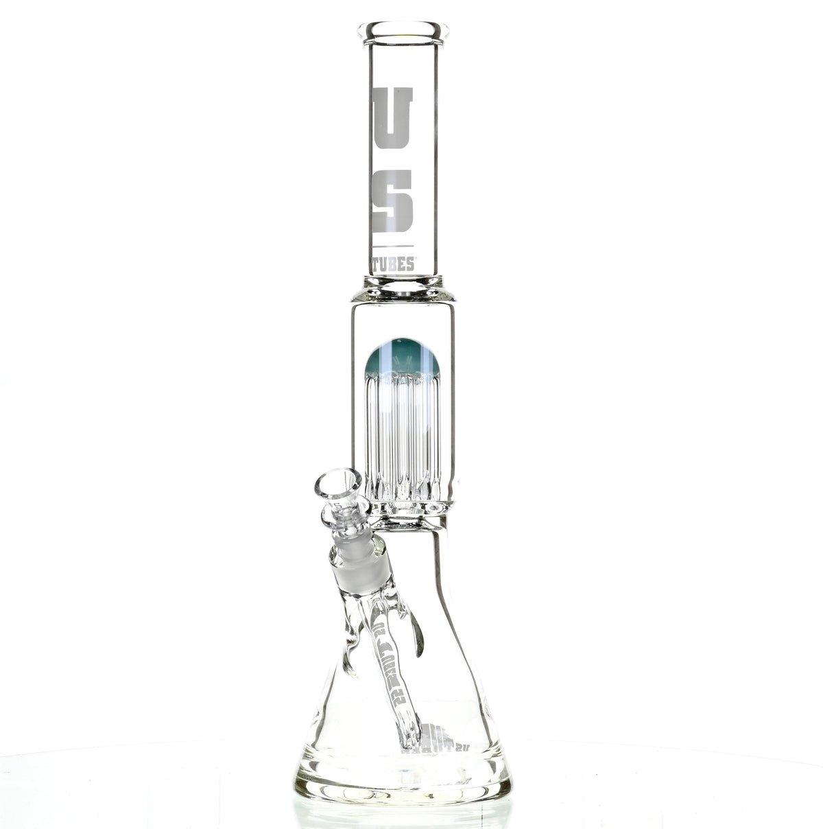 Close-up of tree percolator on US TUBES 17 inch Beaker Waterpipe