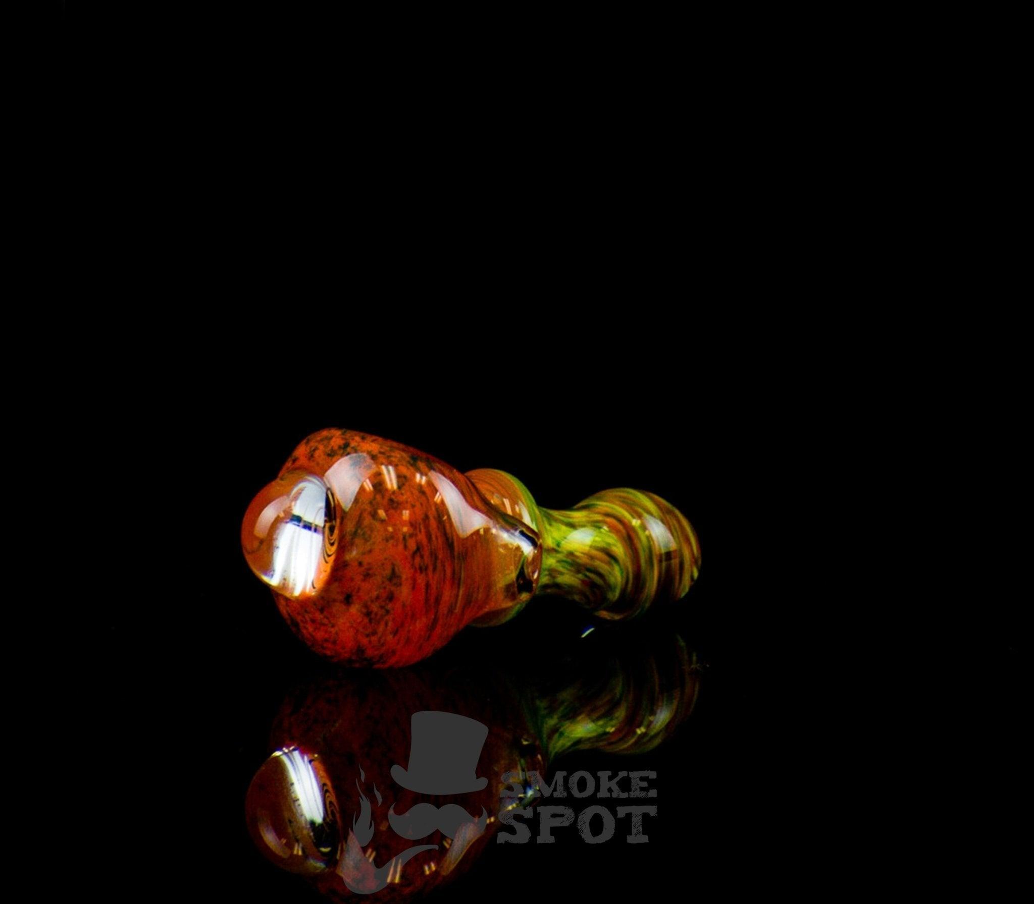 Utility Heady Handpipe Orange Yellow 3.5 inches - Smoke Spot Smoke Shop
