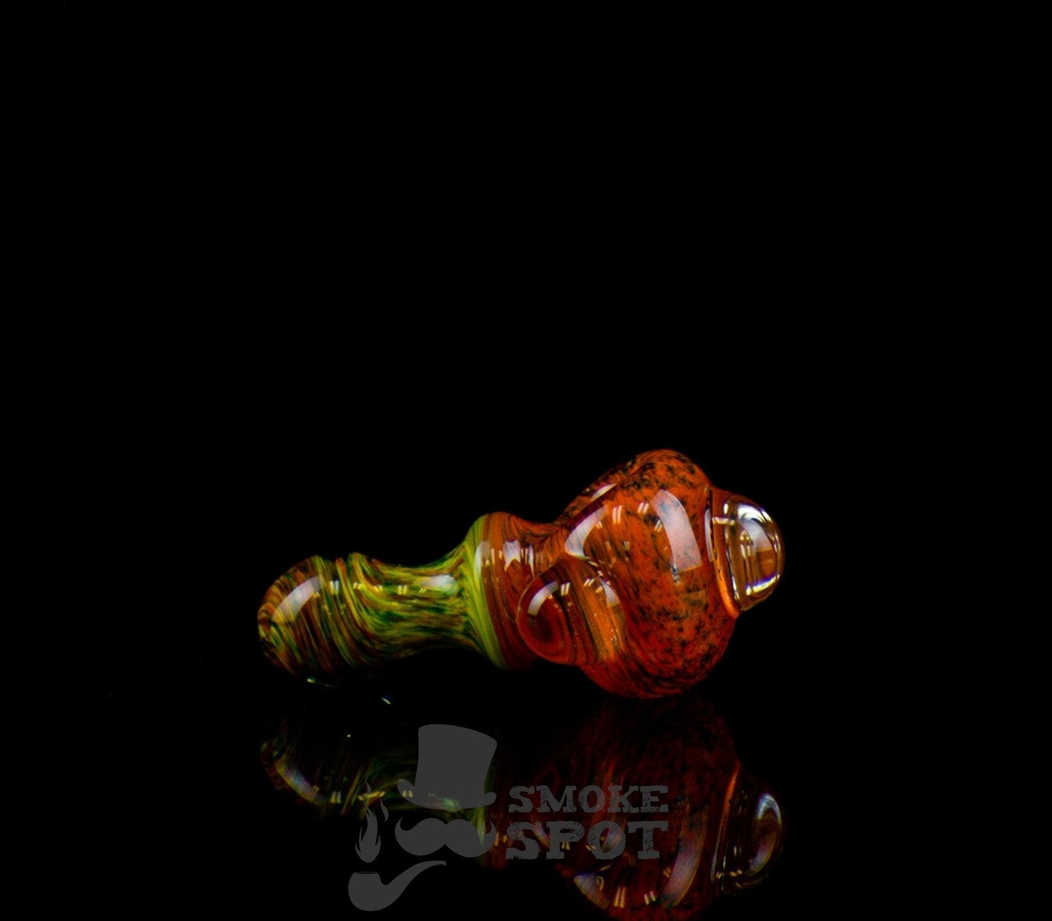 Utility Heady Handpipe Orange Yellow 3.5 inches - Smoke Spot Smoke Shop