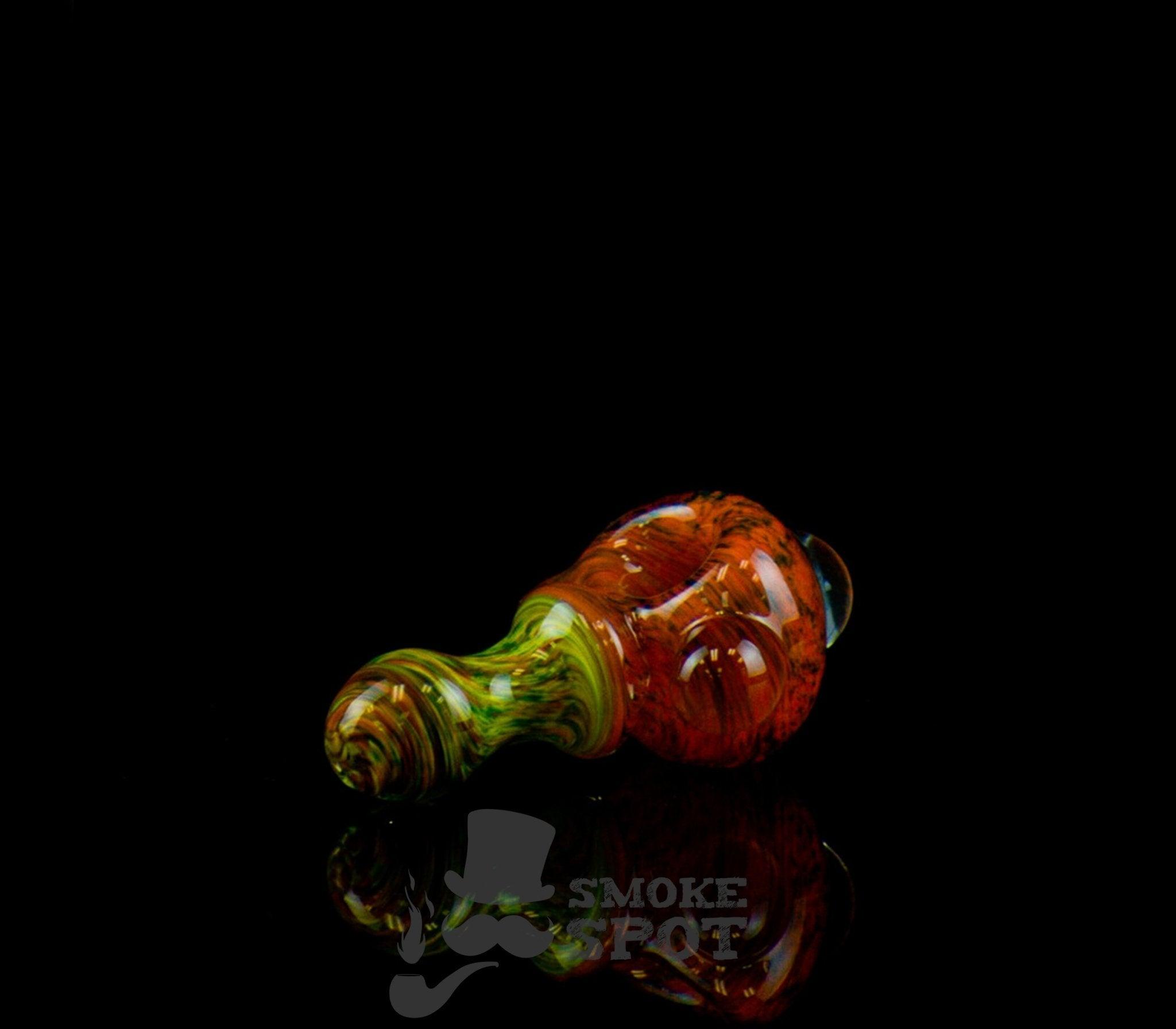 Utility Heady Handpipe Orange Yellow 3.5 inches - Smoke Spot Smoke Shop