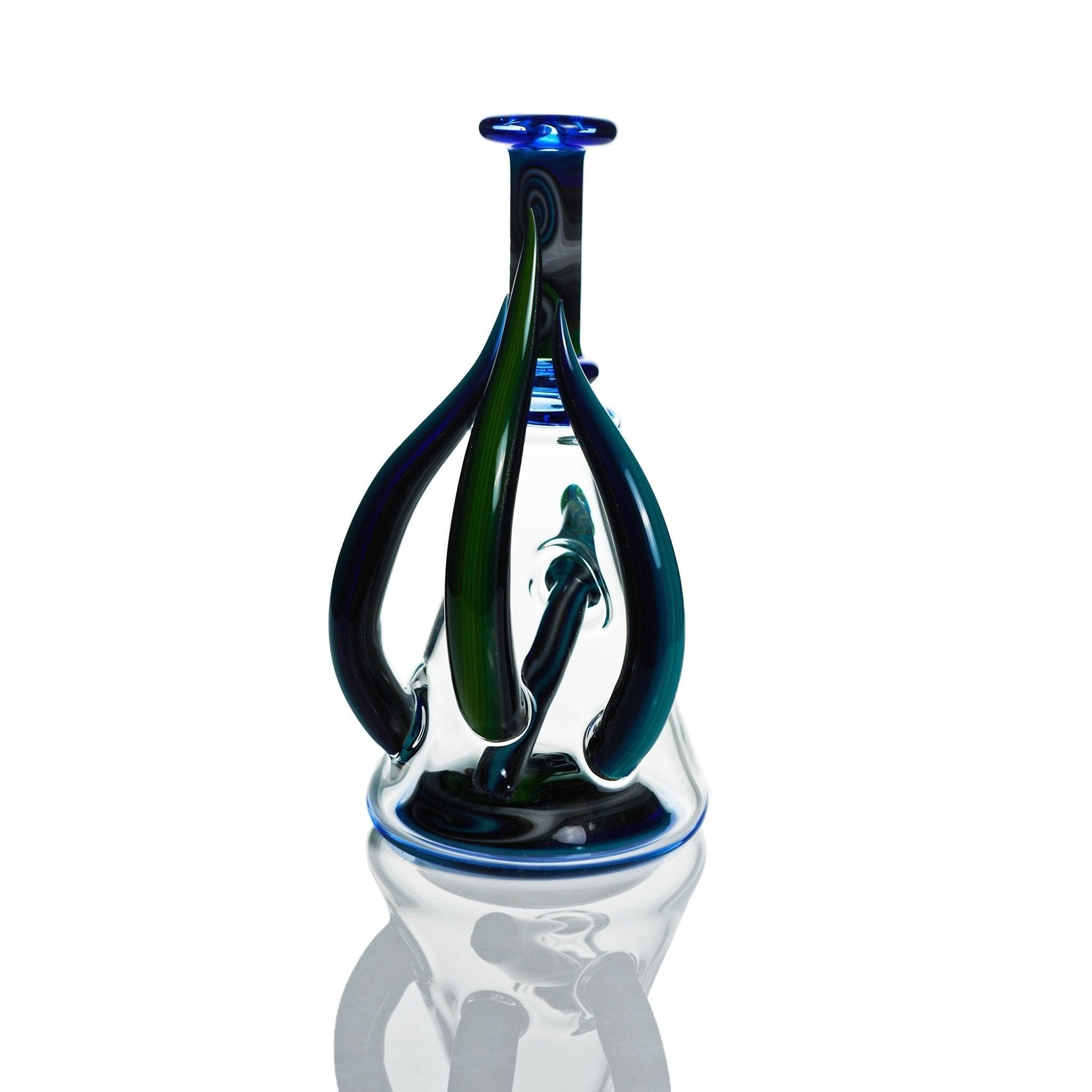 Vigil Glass Rig base with turquoise and green colors and stable 4-inch diameter