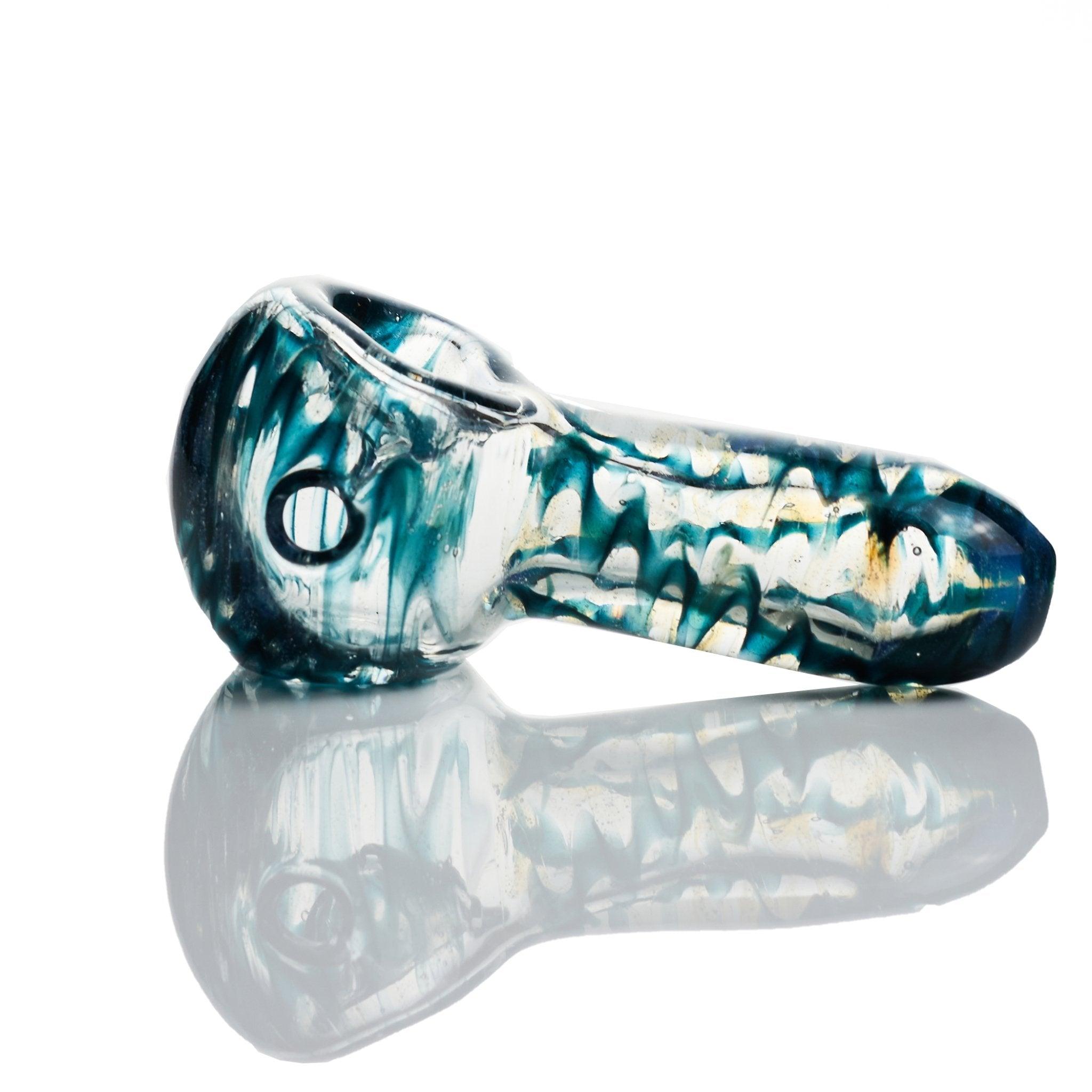 Westie glass colorfull Blue Green spoon - Smoke Spot Smoke Shop