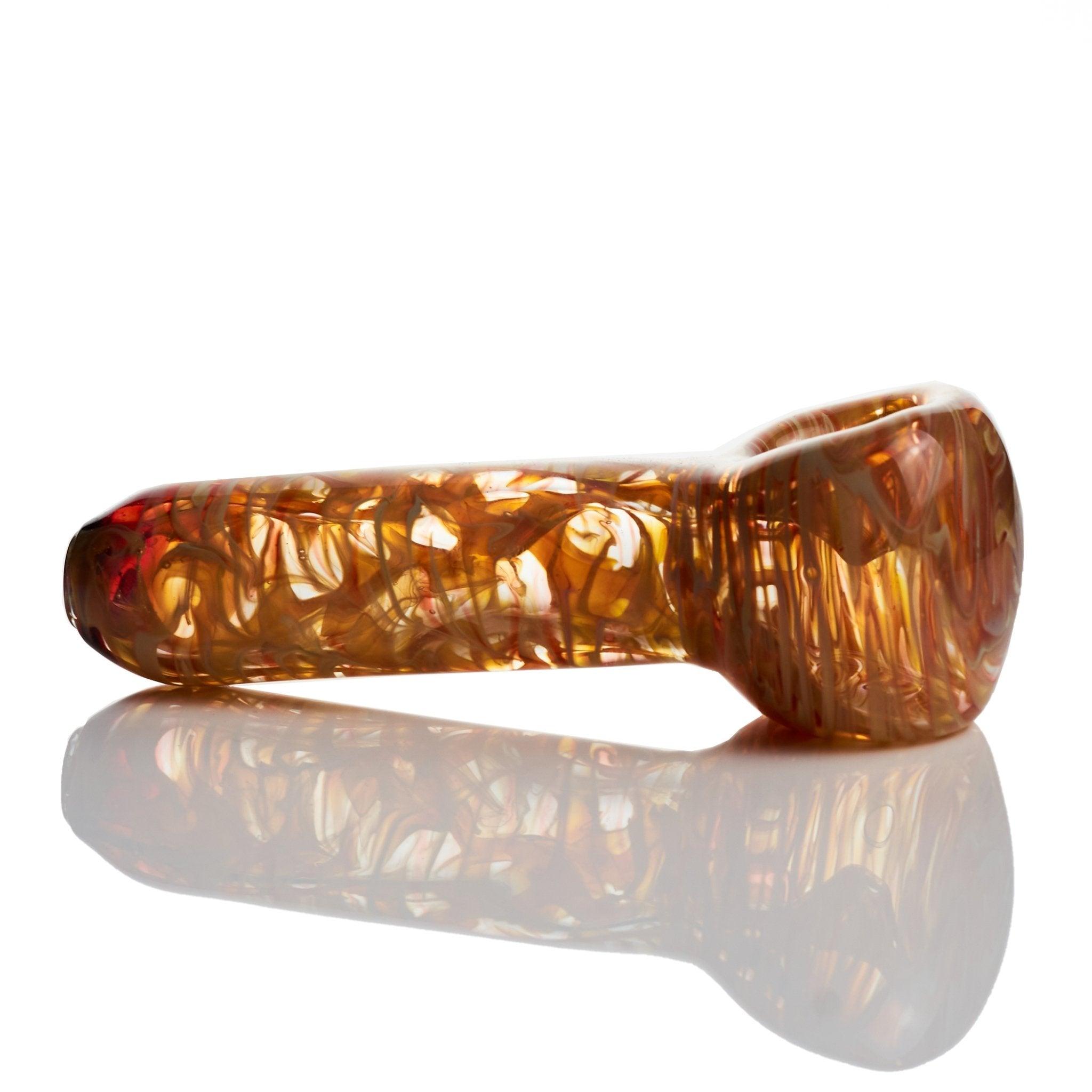 Westie Glass colorful orange cream spoon handpipe top view - Smoke Spot Smoke Shop