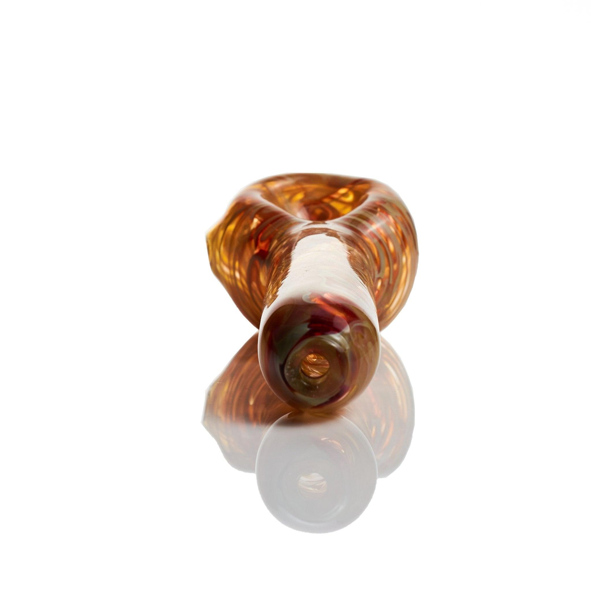 Westie Glass colorful orange cream spoon handpipe detailed view - Smoke Spot Smoke Shop