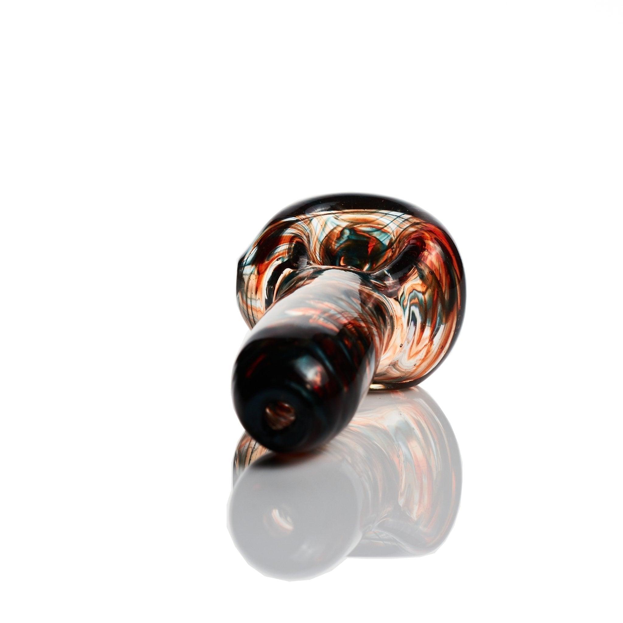 Westie Glass Colorful Red Blue Spoon Handpipe displayed on white background