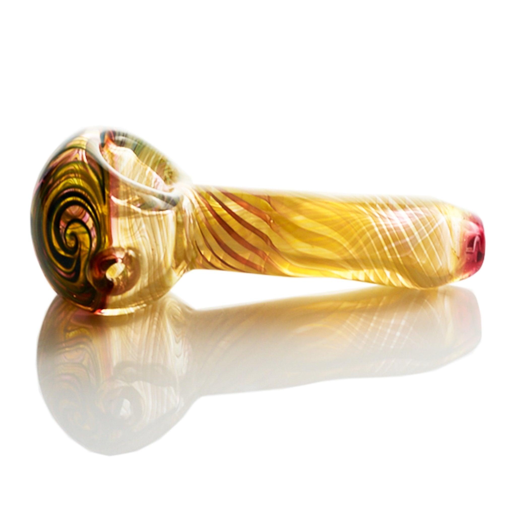 Westie Glass Spoon Fumed window deep sea blue & rose gold - Smoke Spot Smoke Shop