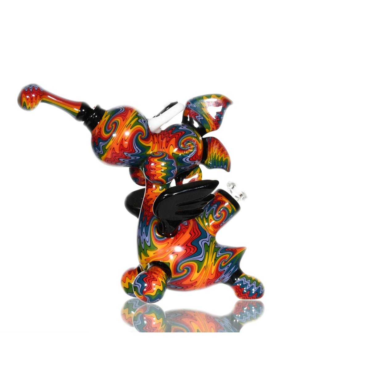 YOSHI GLASS WORKED #101 glass yoshi bong with matching bubble cap