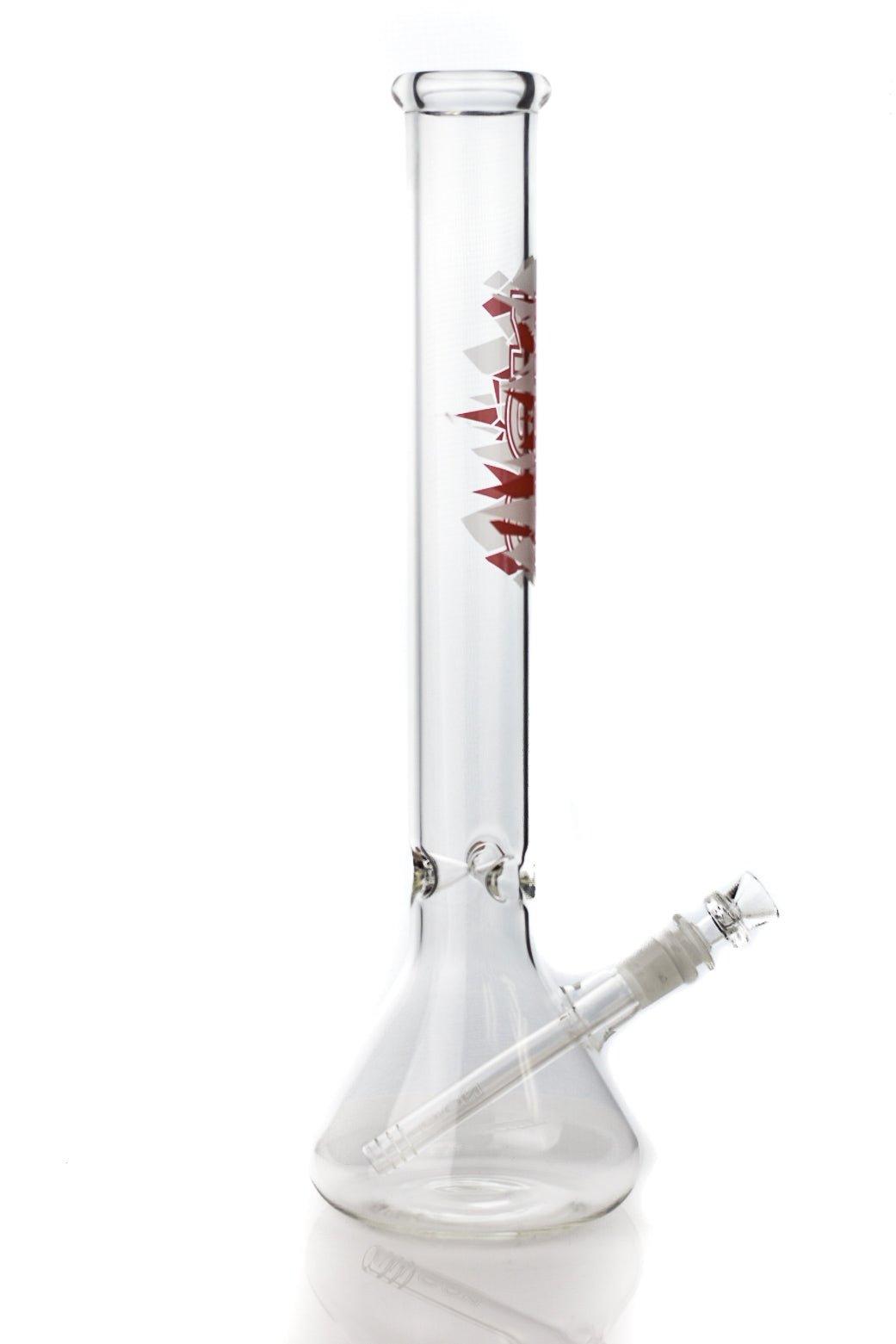 ZOB Beaker 18 inch 14mm Red and White Logo waterpipe full view