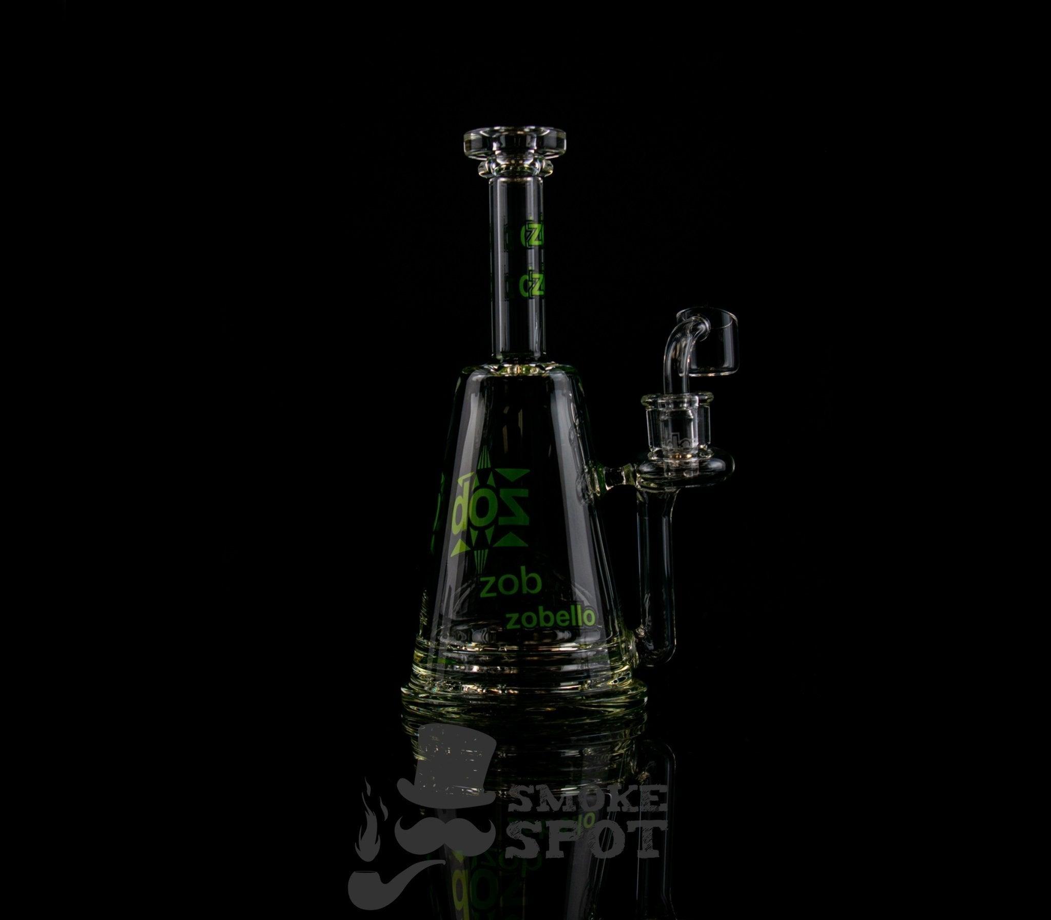 Zob Glass Micro Zobello Beaker Green Logo - Smoke Spot Smoke Shop
