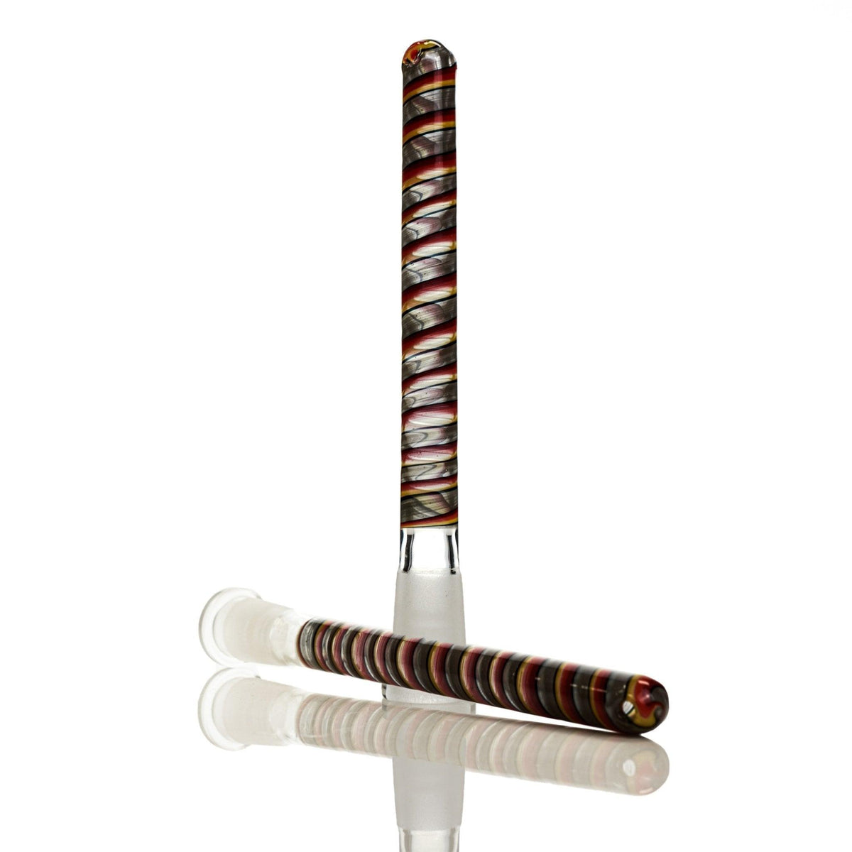 Augy Downstem Gray orange , yellow & black Swirl 14 mm 6 inch2