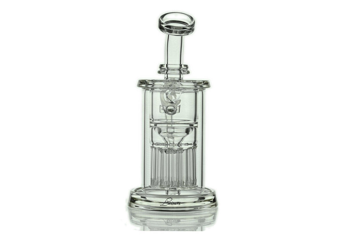 Leisure Waterpipe 13 Arms Tree Incyclers clear glass rig with 14mm female joint