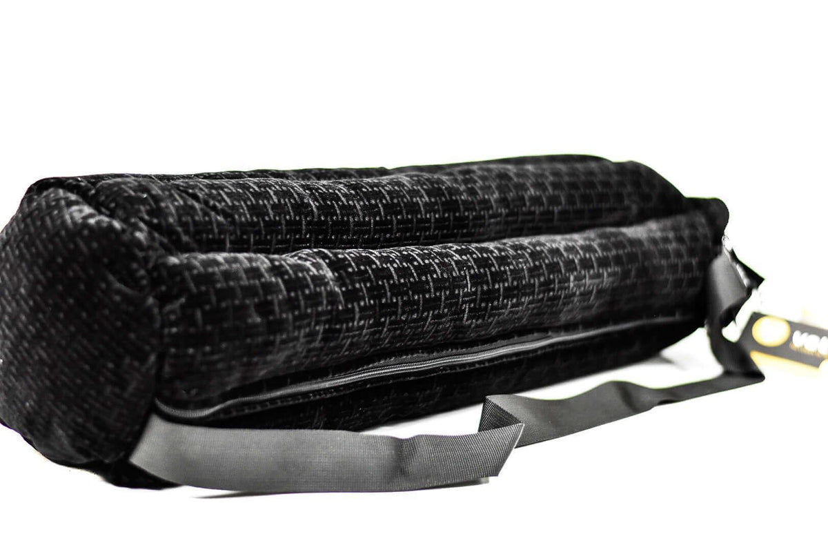Mav Straight Tube White Logo 9mm woven black 18 inch tube bag by Maverick Glass